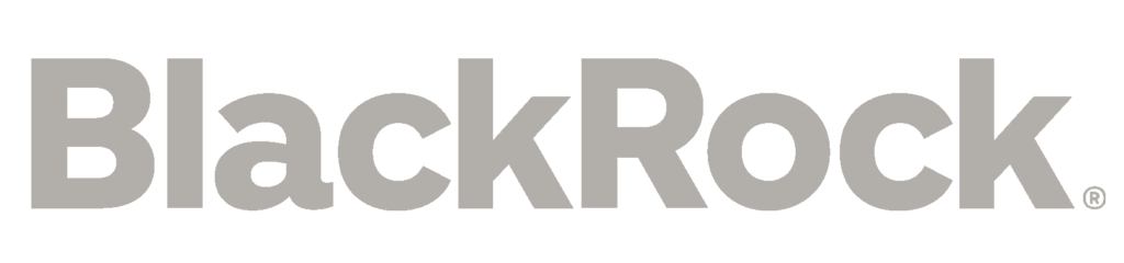 BlackRock logo in light gray on a black background