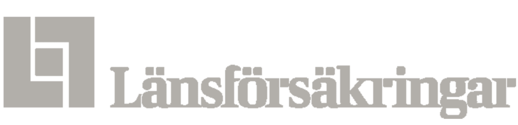 Länsförsäkringar logo with a gray geometric emblem and the company name.
